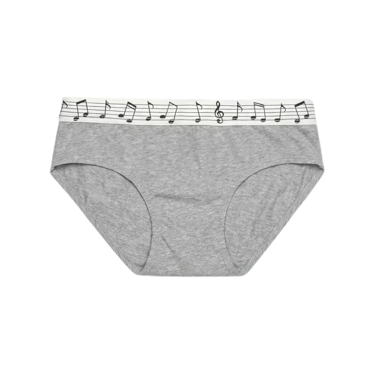 Moire Music Note Mid-Rise Briefs - Gray brief front