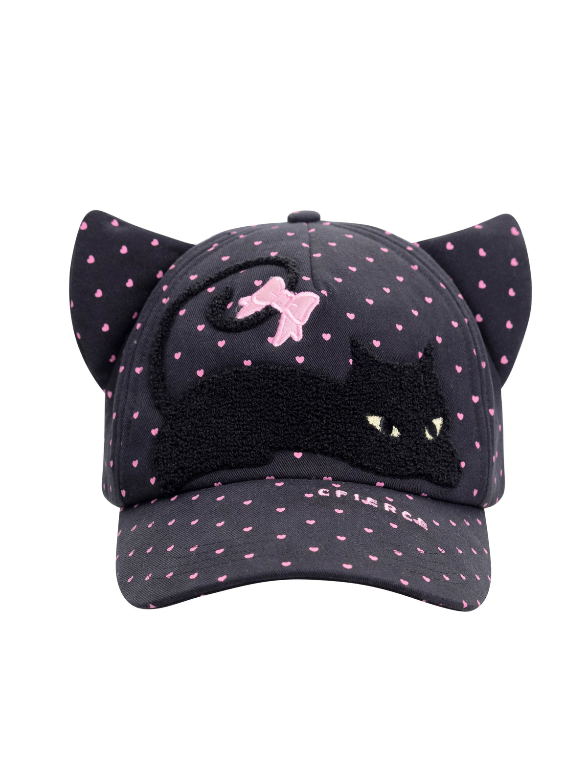 CFIERCE Black Cat-Ear Baseball Cap - front product view
