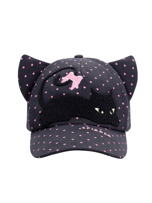 CFIERCE Black Cat-Ear Baseball Cap - front product view
