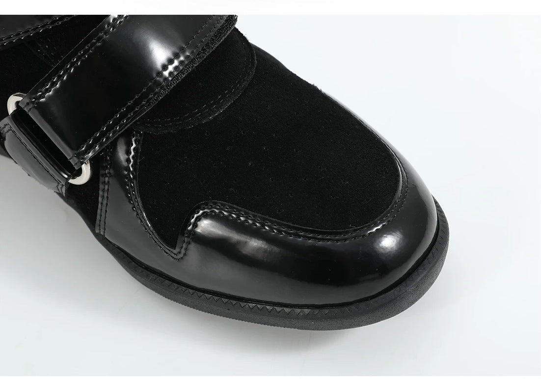 noEmosen Star Studded High-Top Wedge Sneakers - Black toe detail