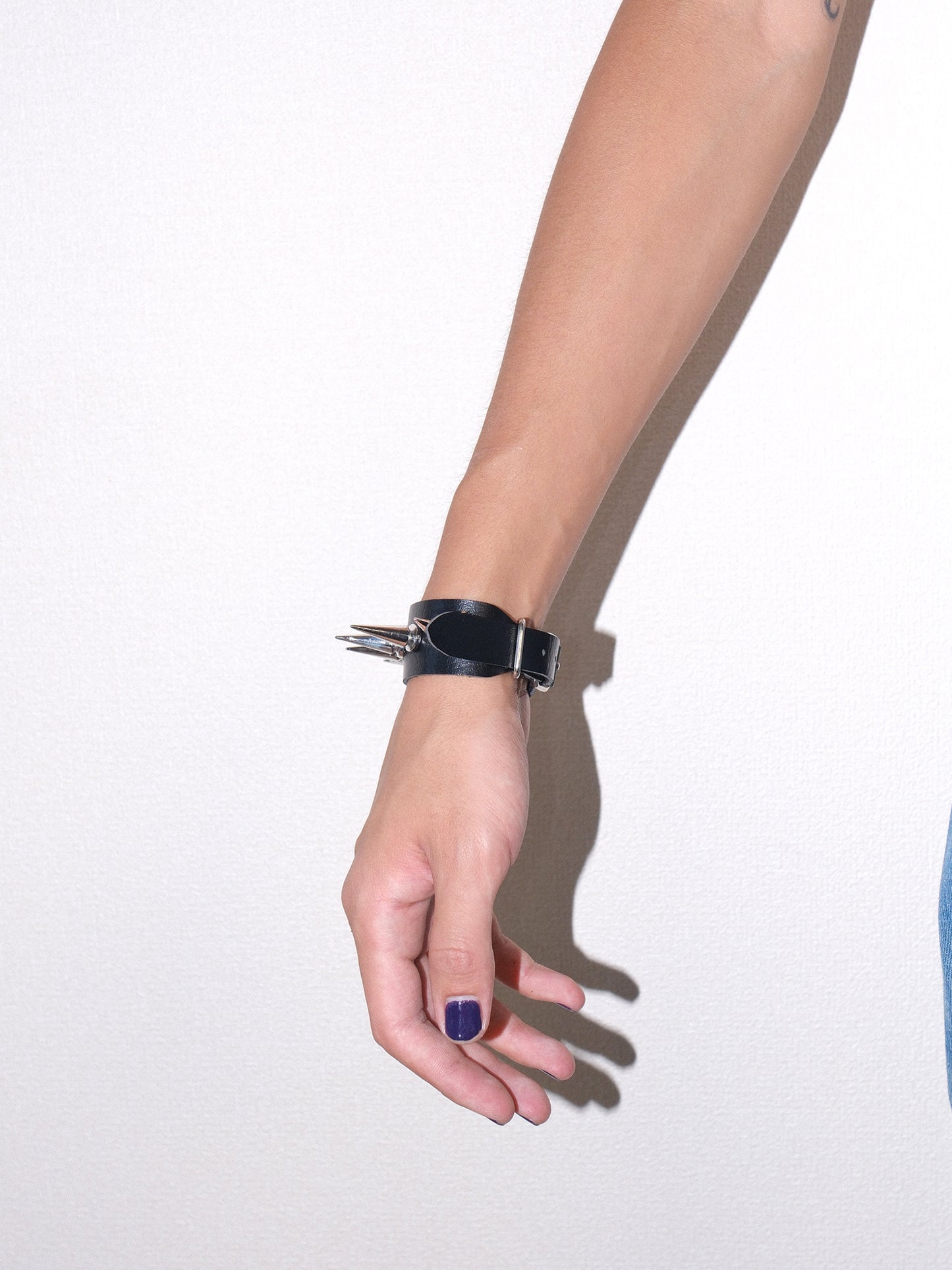 Black  Row Spike Studded Bracelet