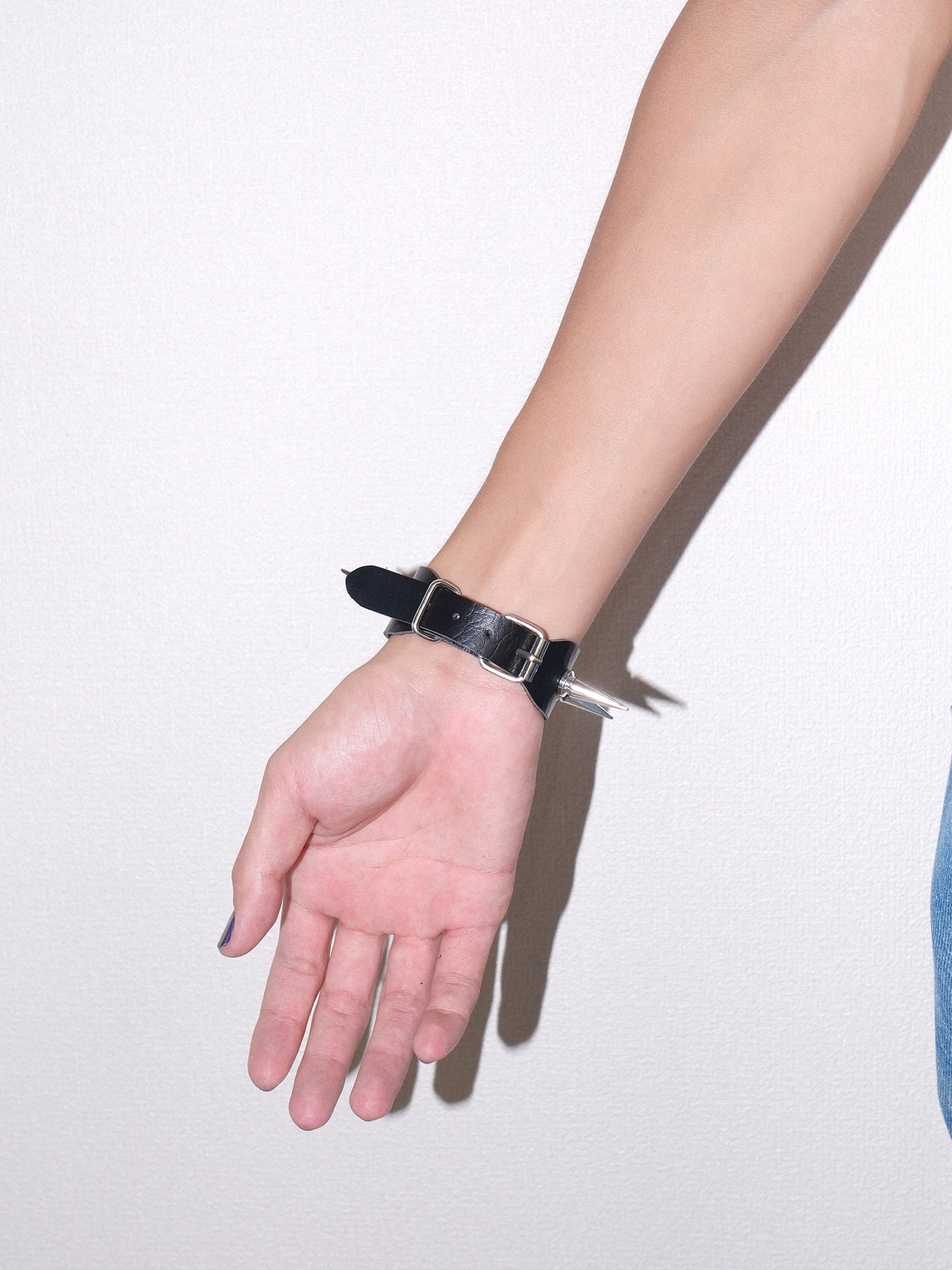 Black  Row Spike Studded Bracelet