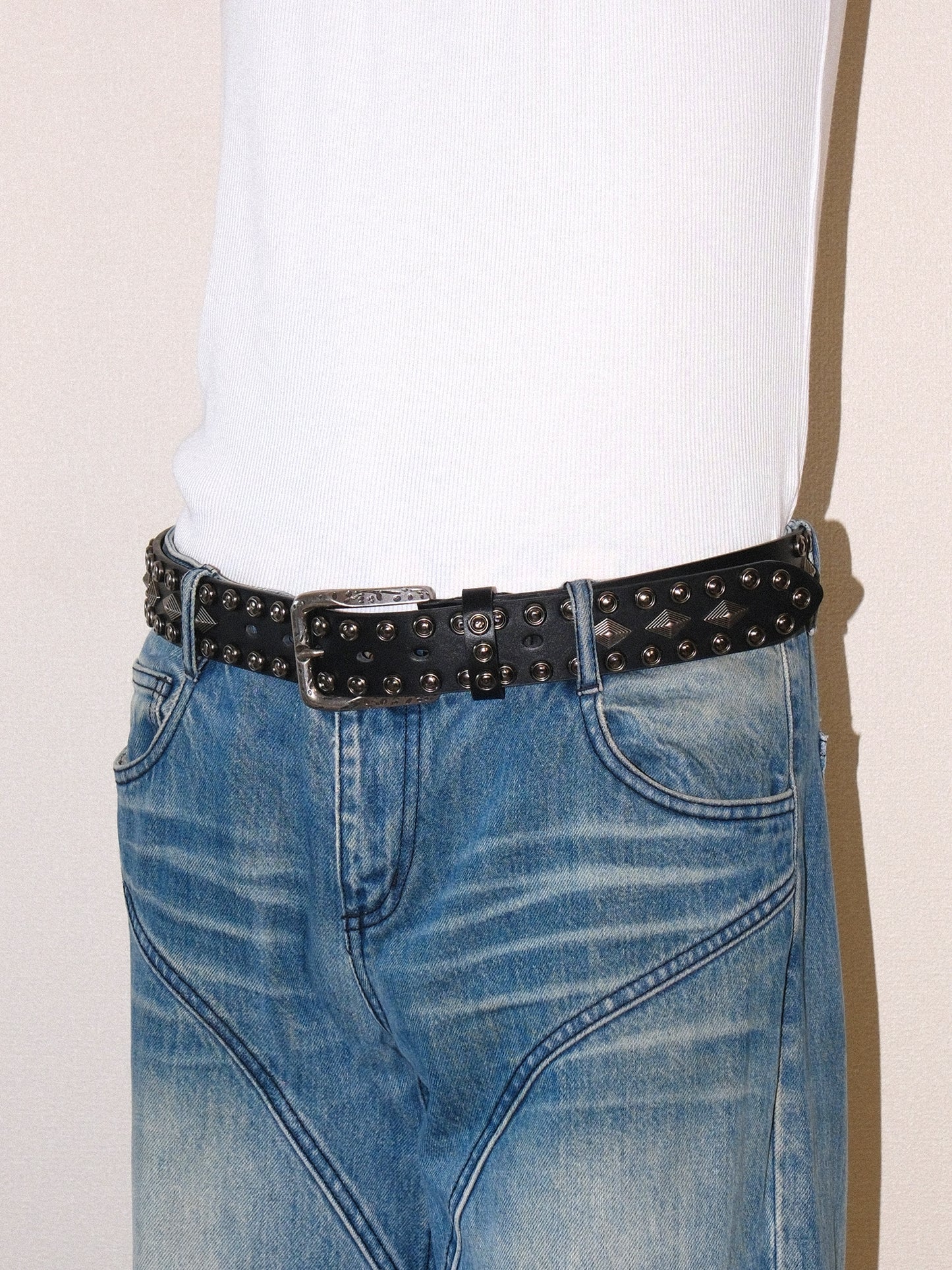 Diamond Studded Genuine Leather Belt