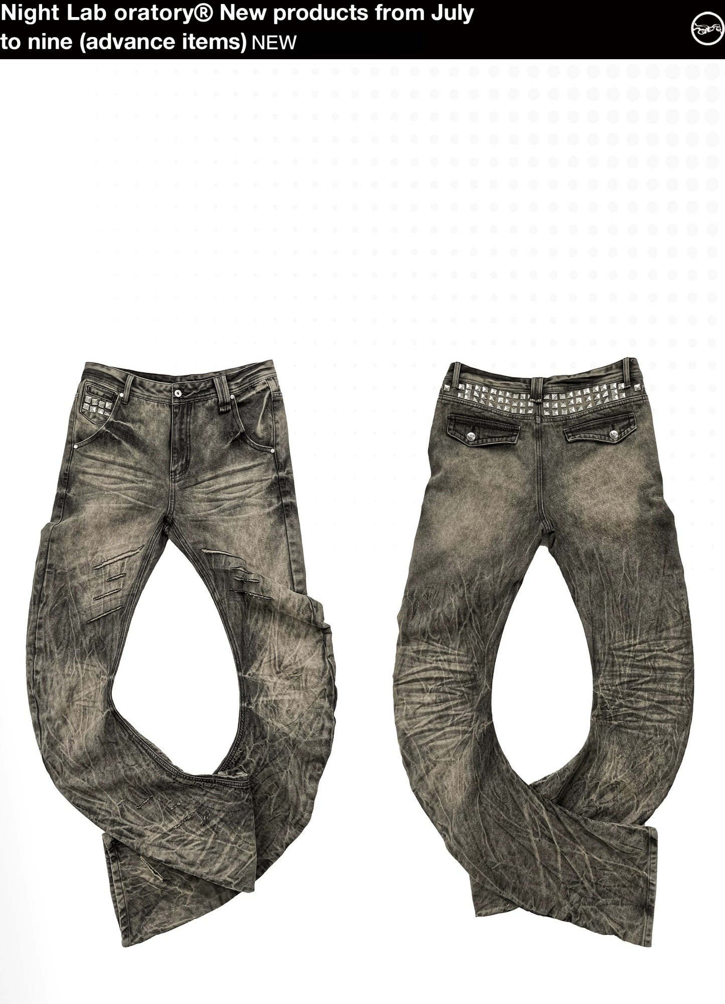 Night Lab 2026 "Banana Cut" Khaki Denim - Vintage Rock Aesthetic Slim Stacked Trousers