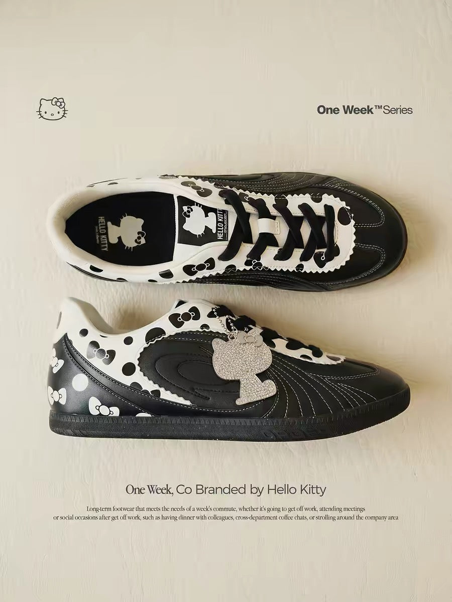 OLDORDER Turbine Lite "Kitty" Polka Dot Black Sneakers - Retro Low-Profile GAT Shoes