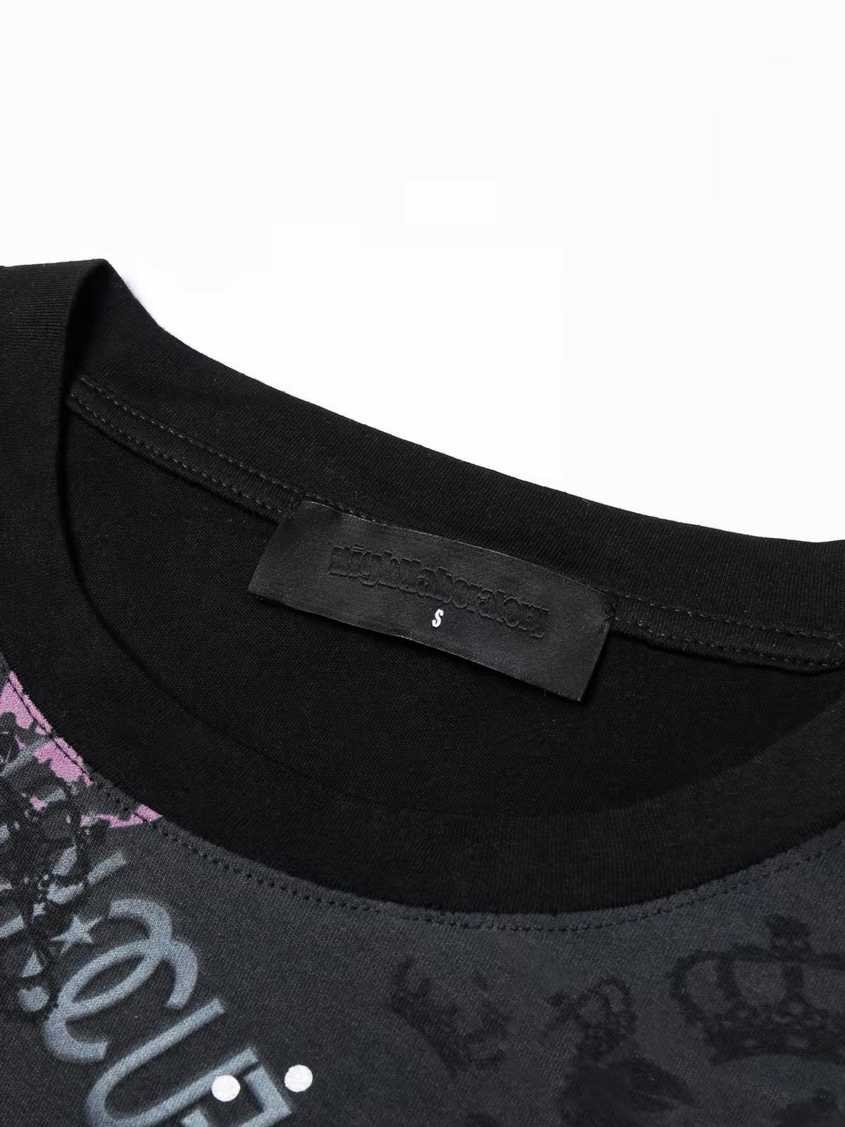 Night Lab Y2K Crown Polka Dot Tee - Unisex Soft Grunge Lightweight Fitted Shirt