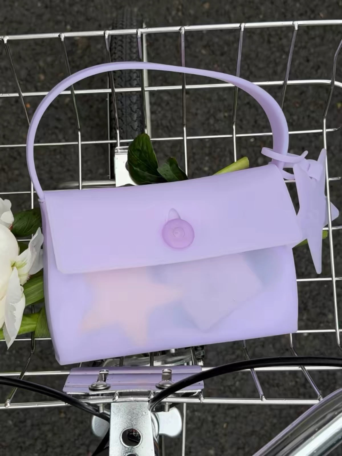 ECODAY "Little Star" Mini Square Bag - Lightweight Jelly Top-Handle Crossbody Purse