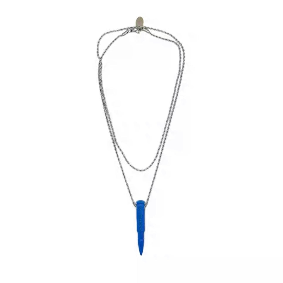 Unisex Layered Silver Bullet Gold Chain