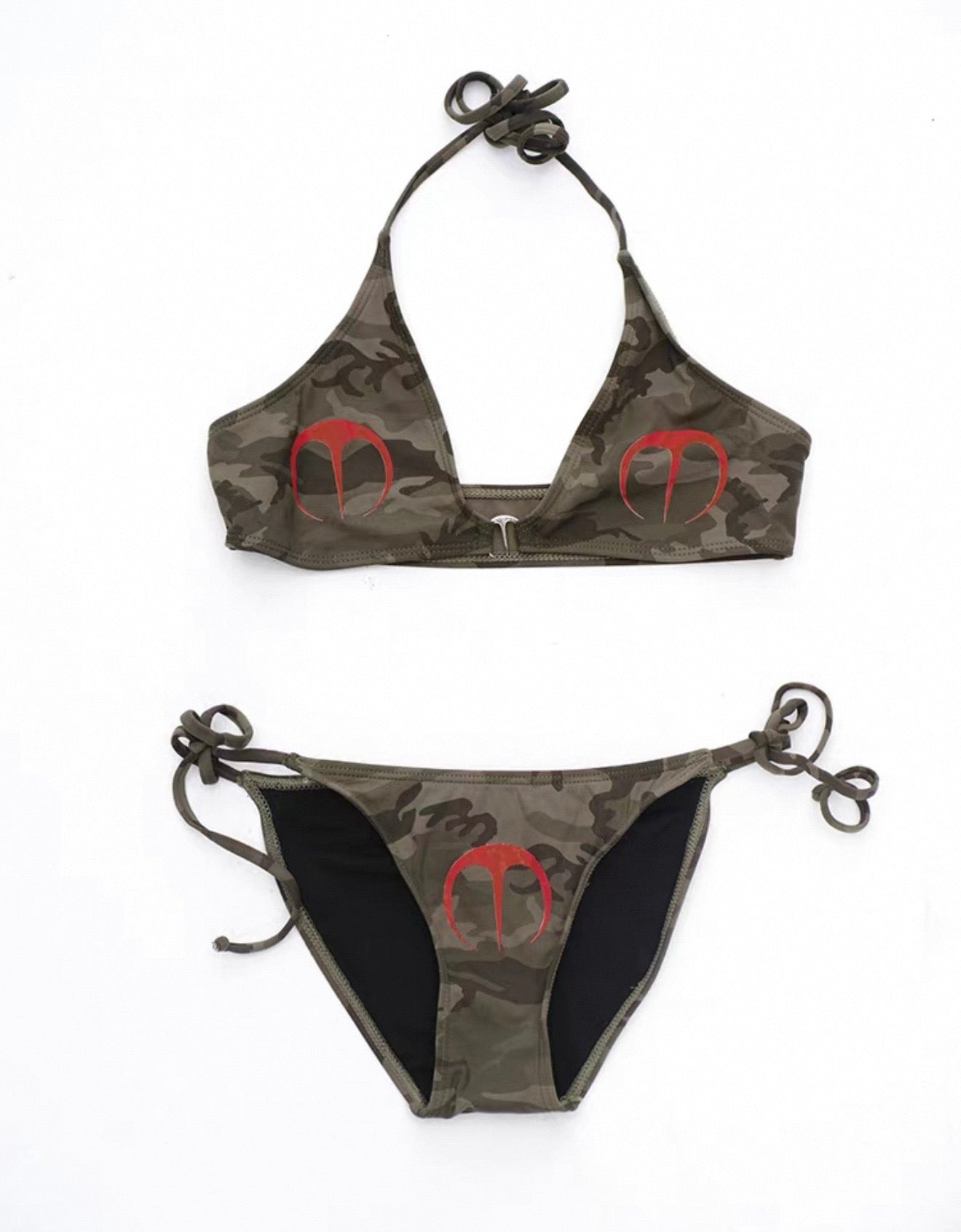 Strappy Camouflage Bikini Set
