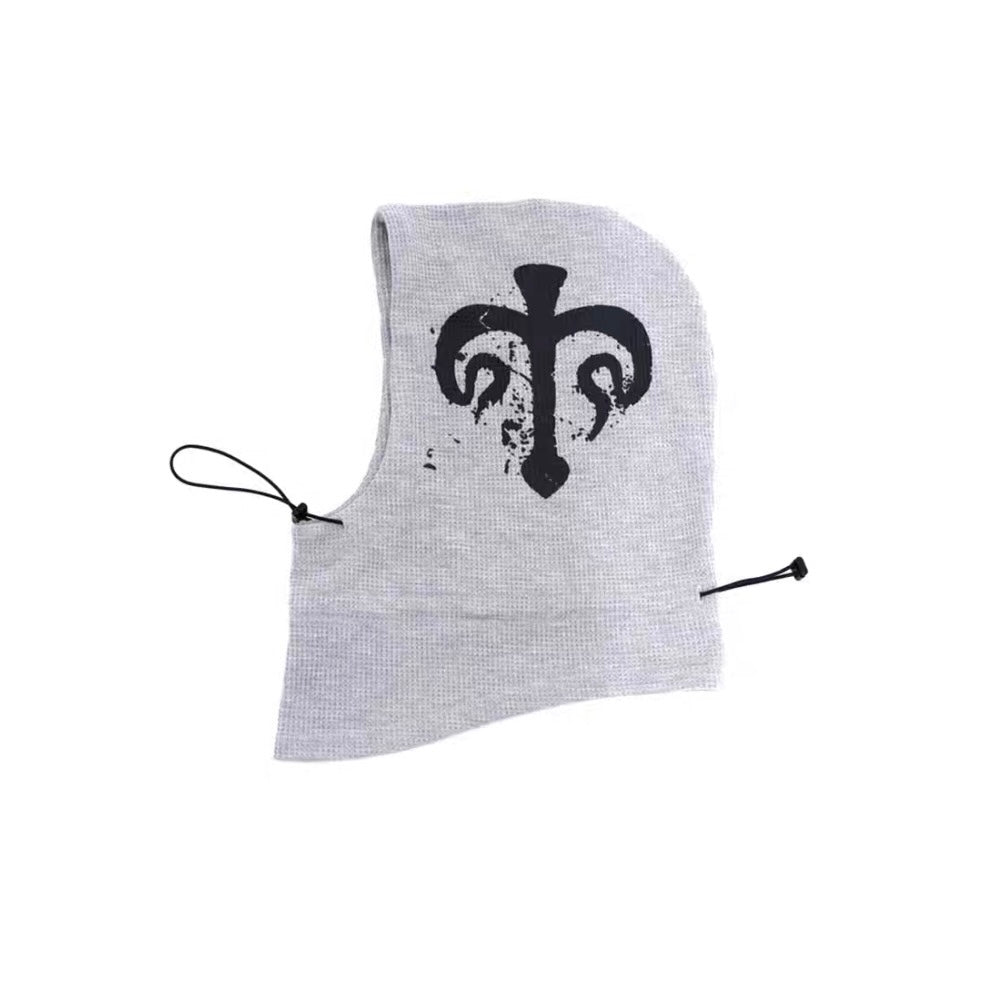 Lucky Symbol Print Contrast Balaclava