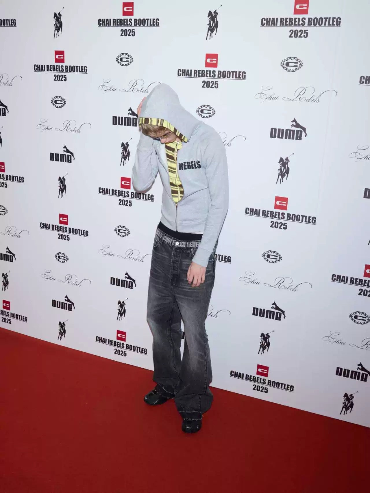 Star Embroidery Contrast Stripe Zip-Up Hoodie