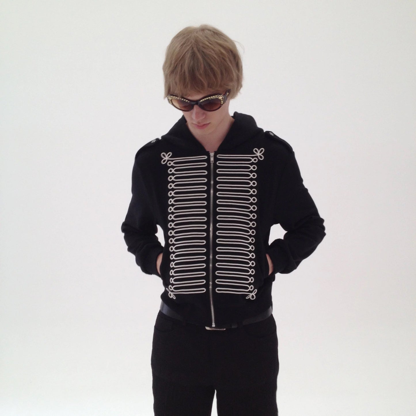 Rope Embroidery Royal Totem Two-Tone Hoodie