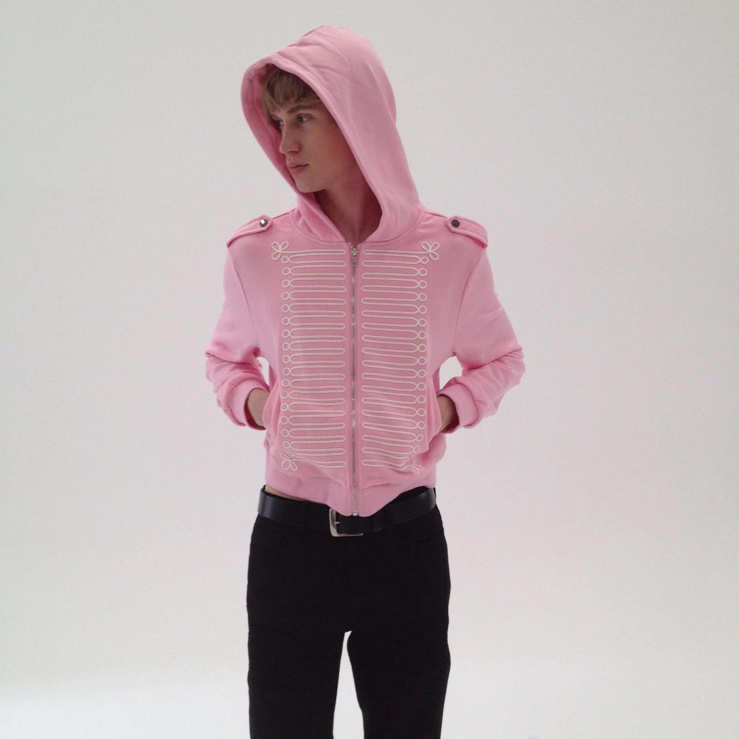 Rope Embroidery Royal Totem Two-Tone Hoodie