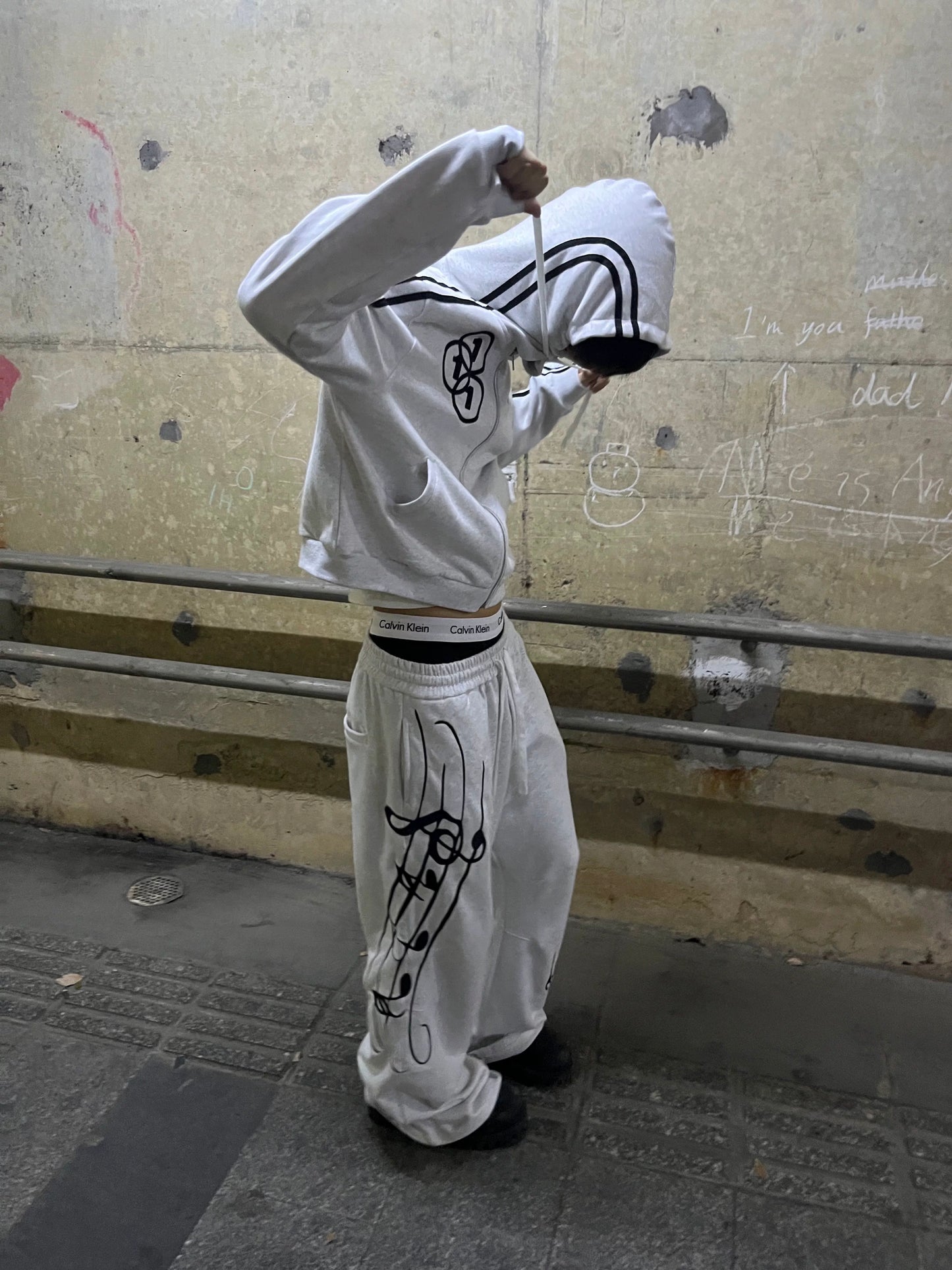 Music Note Embroidery Streetwear Sweatpants