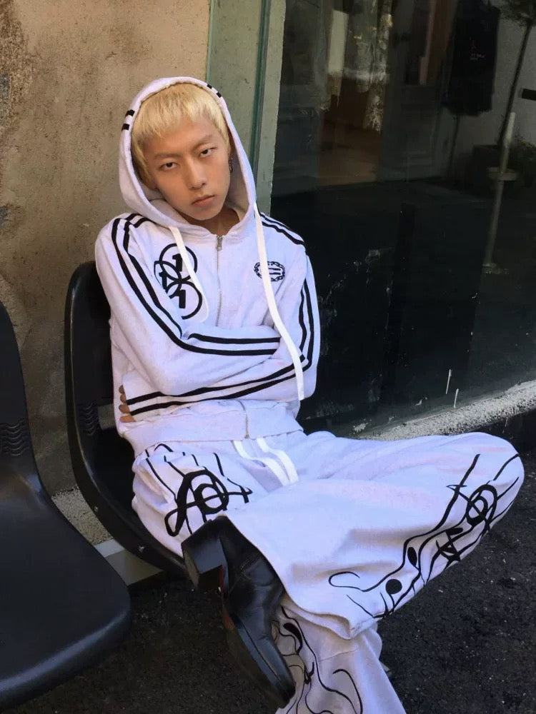 Cropped Patchwork Embroidery Streetwear Hoodie