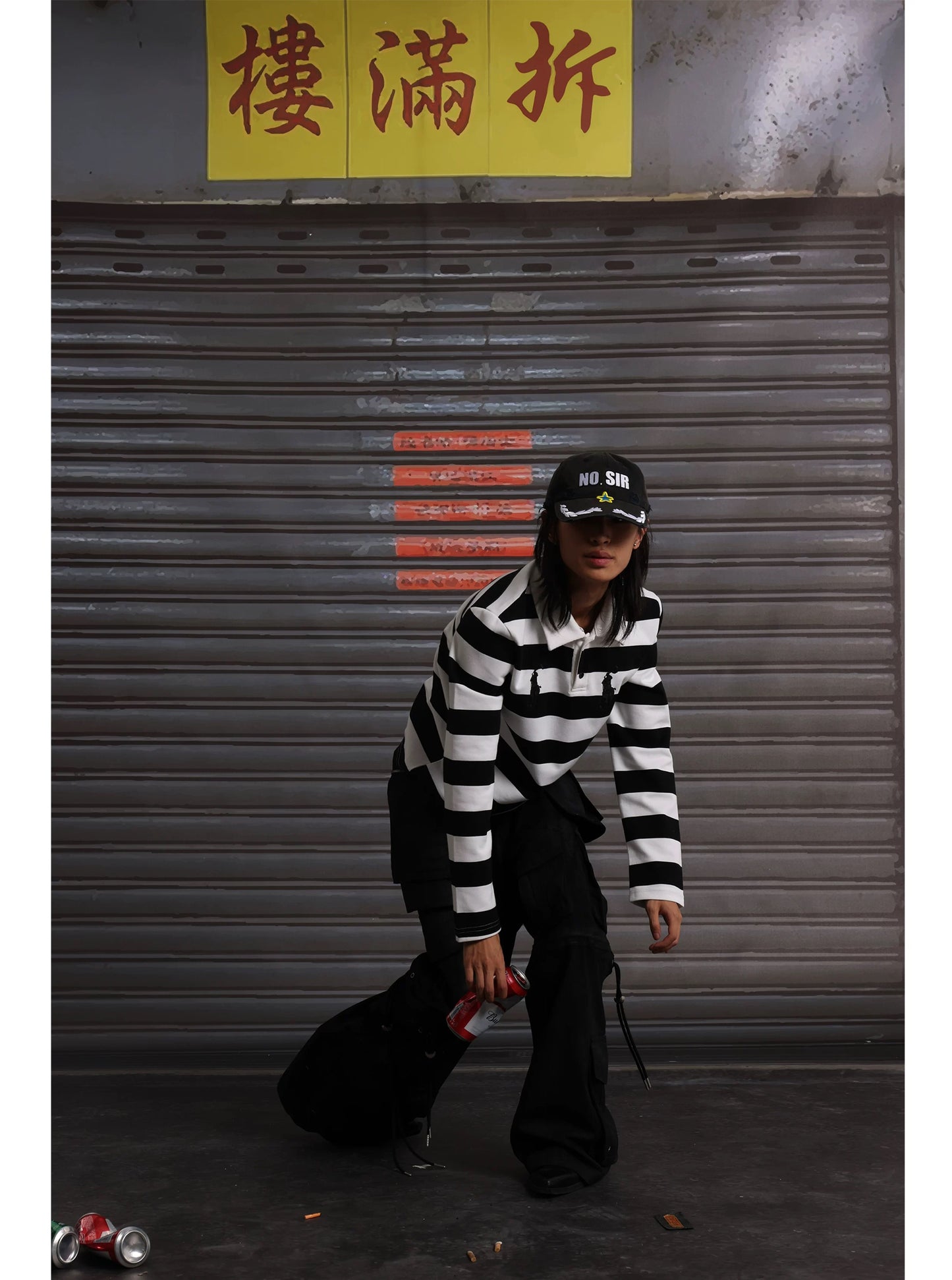 取り外し可能なヒョウ柄の襟付き刺繍コットンポロ