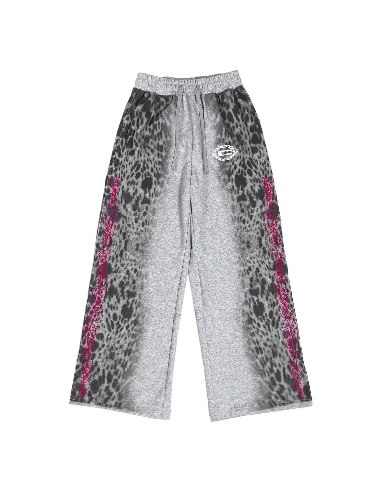Cロゴ ヒョウ柄 スター刺繍 スウェットパンツ