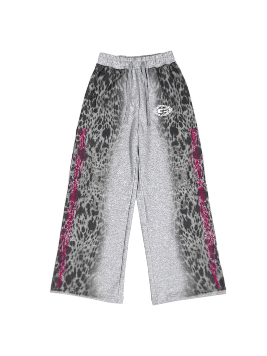 Cロゴ ヒョウ柄 スター刺繍 スウェットパンツ