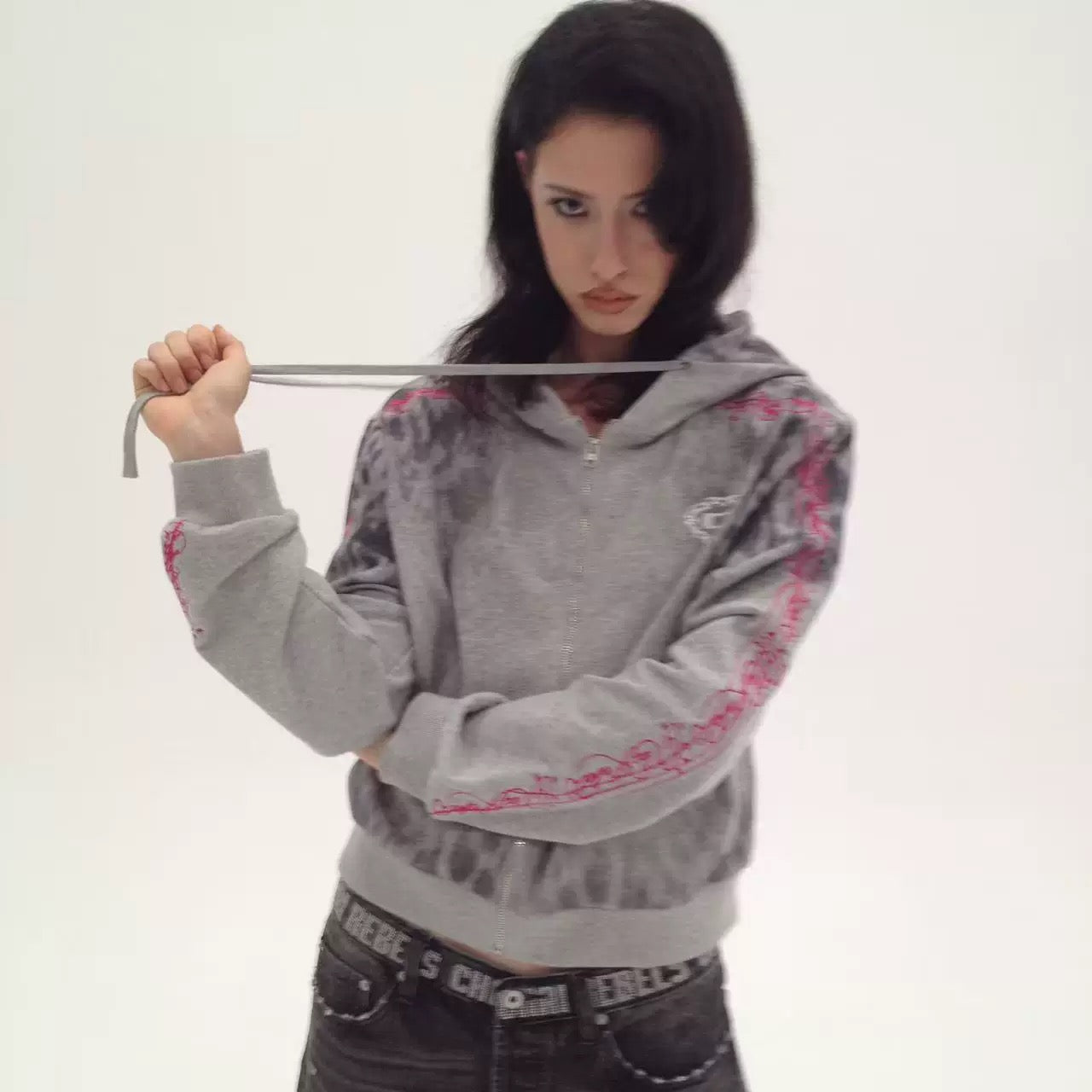 C Logo Leopard Print Star Embroidery Jacket