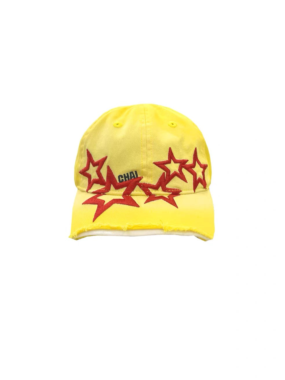 Yellow Five-Star Washed Cut Brim Cap