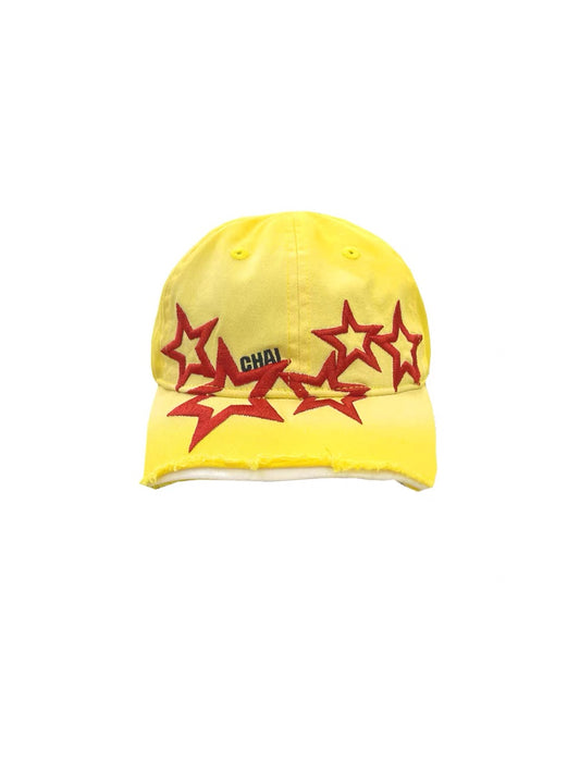 Yellow Five-Star Washed Cut Brim Cap