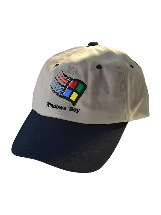Retro Pixel Flag Embroidered Two-Tone Baseball Cap - Angled side view
